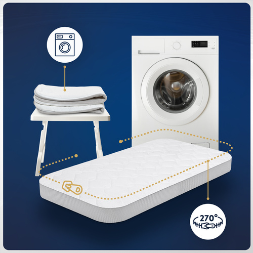 Materac do Łóżeczka Waldin 7w1 Duży 122x73 lekko zaokrąglone rogi Wysokoelastyczny