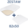 Zestaw - Materac FizjoMAX do dostawki 82x50 + 1x Klin + 1x Prześcieradło