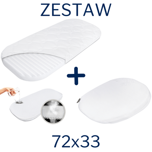 ZESTAW - Materac do kołyski Chicco Baby Hug 72x33 + Ochraniacz AIR PROTECT + Klin do Kołyski