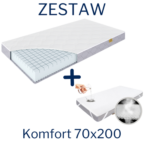 Materac KOMFORT 70x200 + Ochraniacz AIR PROTECT