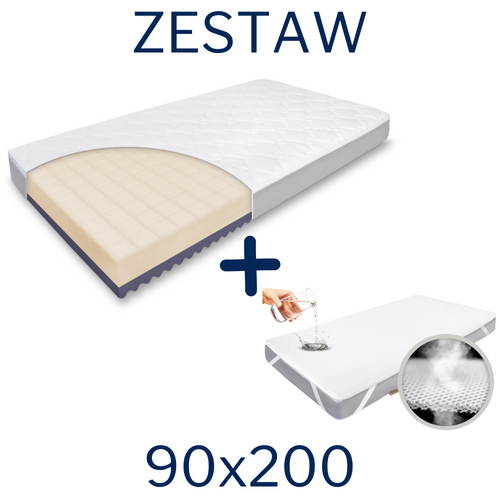  ZESTAW - Materac FizjoMAX Junior 90x200 + Ochraniacz AIR PROTECT