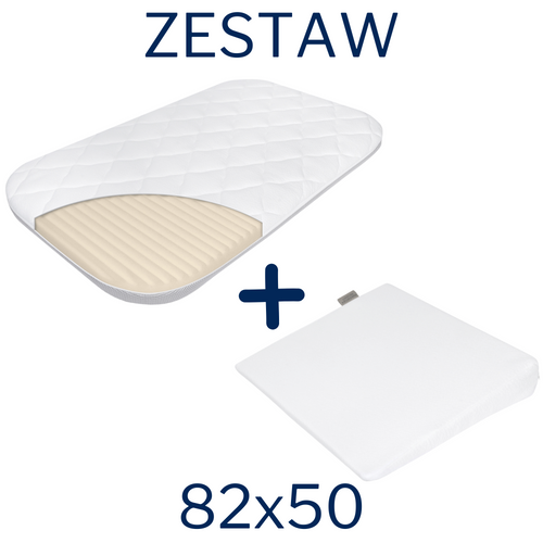 ZESTAW - Materac FizjoMAX do dostawki Chicco Next2Me Magic/ Dream/ Essential 82x50 Piankowy + Klin do Łóżeczka