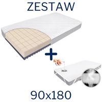 ZESTAW - Materac FizjoMAX 90x180 + Ochraniacz AIR PROTECT