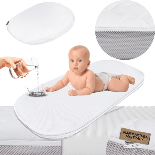 ZESTAW - Materac do kołyski Chicco Baby Hug 72x33 + Ochraniacz AIR PROTECT + Klin do Kołyski