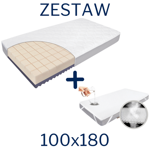  ZESTAW - Materac FizjoMAX Junior 100x180 + Ochraniacz AIR PROTECT