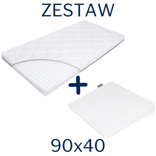 ZESTAW -  Materac do kołyski 90x40 + Klin do Łóżeczka