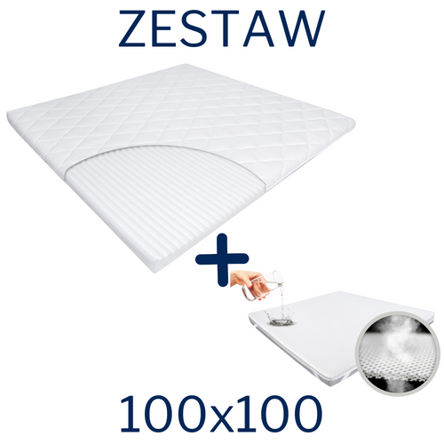 ZESTAW - Materac do kojca 100x100 + Ochraniacz AIR PROTECT