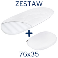 ZESTAW -  Materac do gondoli wózka 76x35 Piankowy + Klin do Gondoli