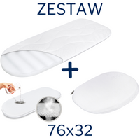 ZESTAW - Materac do gondoli 76x32 + Ochraniacz AIR PROTECT + Klin do Gondoli