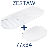 ZESTAW - Materac do gondoli wózka 77x34 + Klin do Łóżeczka