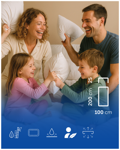 Ochraniacz na materac 100x200x25 Harmoony wodoodporny bambusowy