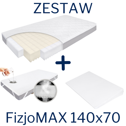 Set - FizjoMAX Baby 140x70 mattress + AIR PROTECT protector + Crib wedge