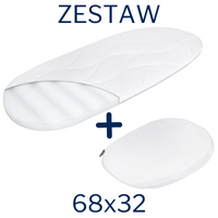 ZESTAW - Materac do gondoli 68x32 + Klin do Łóżeczka