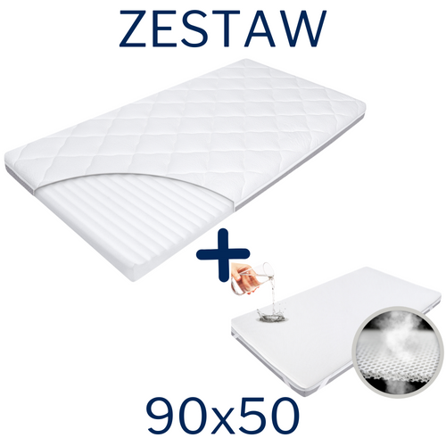 ZESTAW - Materac do kołyski 90x50 + Ochraniacz AIR PROTECT