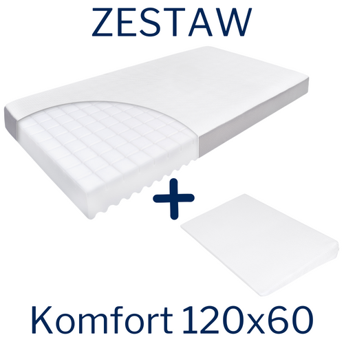 Zestaw - Materac KOMFORT 120x60 + Klin do łóżeczka