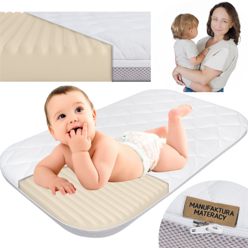 Materac FizjoMAX First do dostawki Momi Smart Bed oraz Lionelo Theo/ Timon 86x50 Poleca Mama Fizjoterapeuta