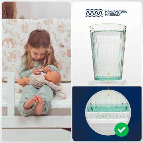 Materac 60x120 do łóżeczka z woskiem swolniającym wchłanianie cieczy