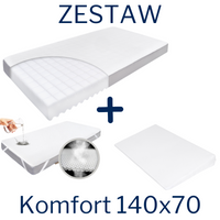 Set - KOMFORT 140x70 mattress + AIR PROTECT protector + Crib wedge