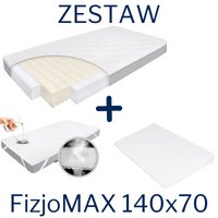 Zestaw - Materac FizjoMAX Baby 140x70 + Ochraniacz AIR PROTECT + Klin do Łóżeczka