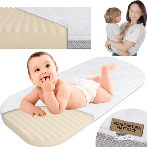 ZESTAW - Materac FizjoMAX First Hug do kołyski Chicco Baby Hug 72x33 Poleca + 2x Prześcieradło do Gondoli  + 2x Ochraniacz AIR Protect