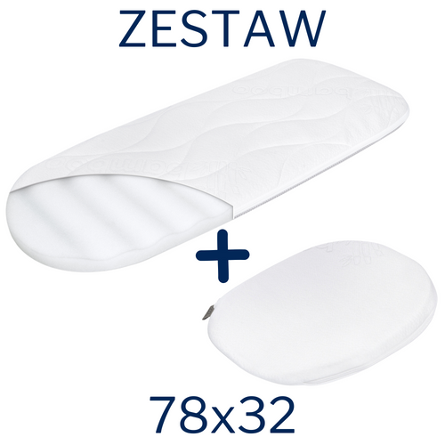 Zestaw - Materac 78x32 + 1x Prześcieradło + 1x Klin