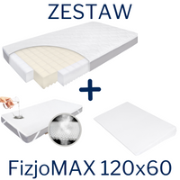 Zestaw - Materac FizjoMAX Baby 120x60 + Ochraniacz AIR PROTECT + Klin do Łóżeczka