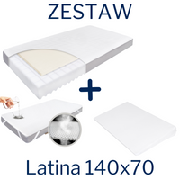 Zestaw - Materac LATINA 140x70+ Ochraniacz AIR PROTECT + Klin do Łóżeczka