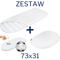 KIT - 73x31 carrycot mattress + AIR PROTECT protector + Crib wedge