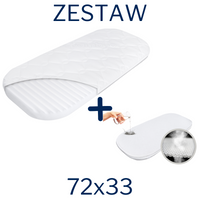 ZESTAW - Materac do Chicco Baby Hug 72x33 + Ochraniacz AIR PROTECT