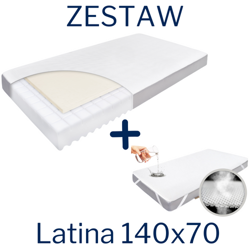 ZESTAW - Materac LATINA 140x70 + Ochraniacz AIR PROTECT