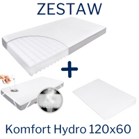 Set - KOMFORT Hydro mattress 120x60 + AIR PROTECT protector + Crib wedge