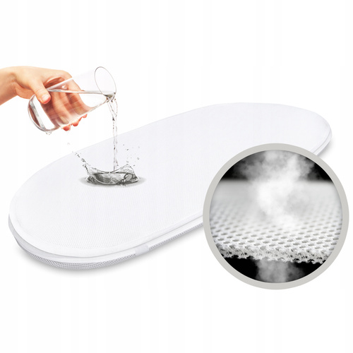 ZESTAW - Materac do gondoli 72x33 AhojBaby + Prześcieradło + Ochraniacz AIR PROTECT