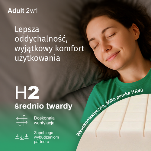 Materac 120x200 Fizjomax® Adult Poleca Mama Fizjoterapeuta