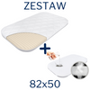 ZESTAW - Materac FizjoMAX First do dostawki Chicco Next2Me Magic/ Dream/ Essential 82x50 Piankowy + 2x Ochraniacz AIR PROTECT + 2x Prześcieradło do Dostawki + Klin