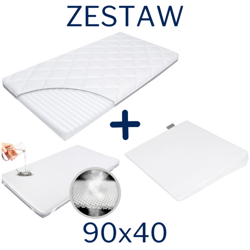 Zestaw - Materac 90x40 + 1x Ochraniacz + 1x Klin