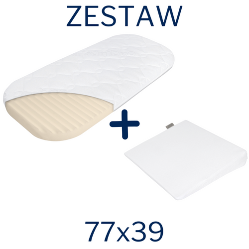 ZESTAW - Materac FizjoMAX First Hug do kołyski Chicco Baby Hug 5w1 77x39 + Klin do Kołyski