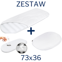 ZESTAW - Materac do gondoli 73x36 + Ochraniacz AIR PROTECT + Klin do Gondoli