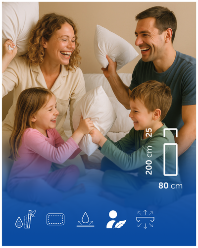 Ochraniacz na materac 80x200x25 Harmoony wodoodporny bambusowy