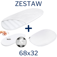 ZESTAW - Materac do gondoli 68x32 + Ochraniacz AIR PROTECT + Klin do Gondoli