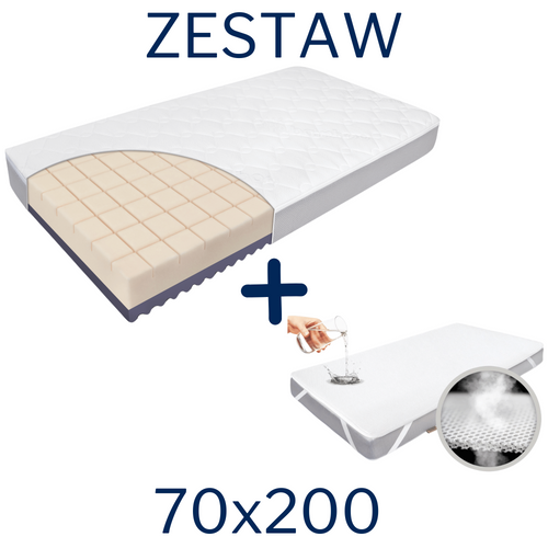  ZESTAW - Materac FizjoMAX 80x200 + Ochraniacz AIR PROTECT